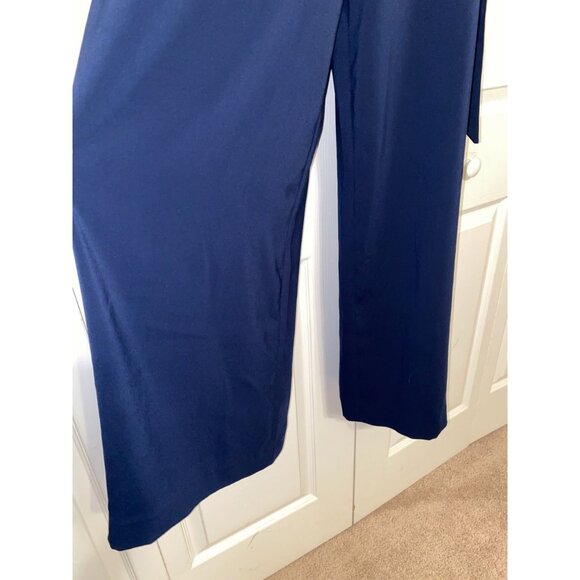 Navy Blue Sleeveless V-Neck Jumpsuit With Belted Waist Size 0 - Picture 5 of 7